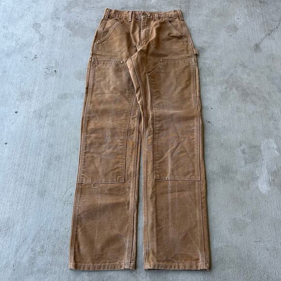 Vintage Y2K Carhartt brown double knee work wear carpenter pants - Picture 1 of 7